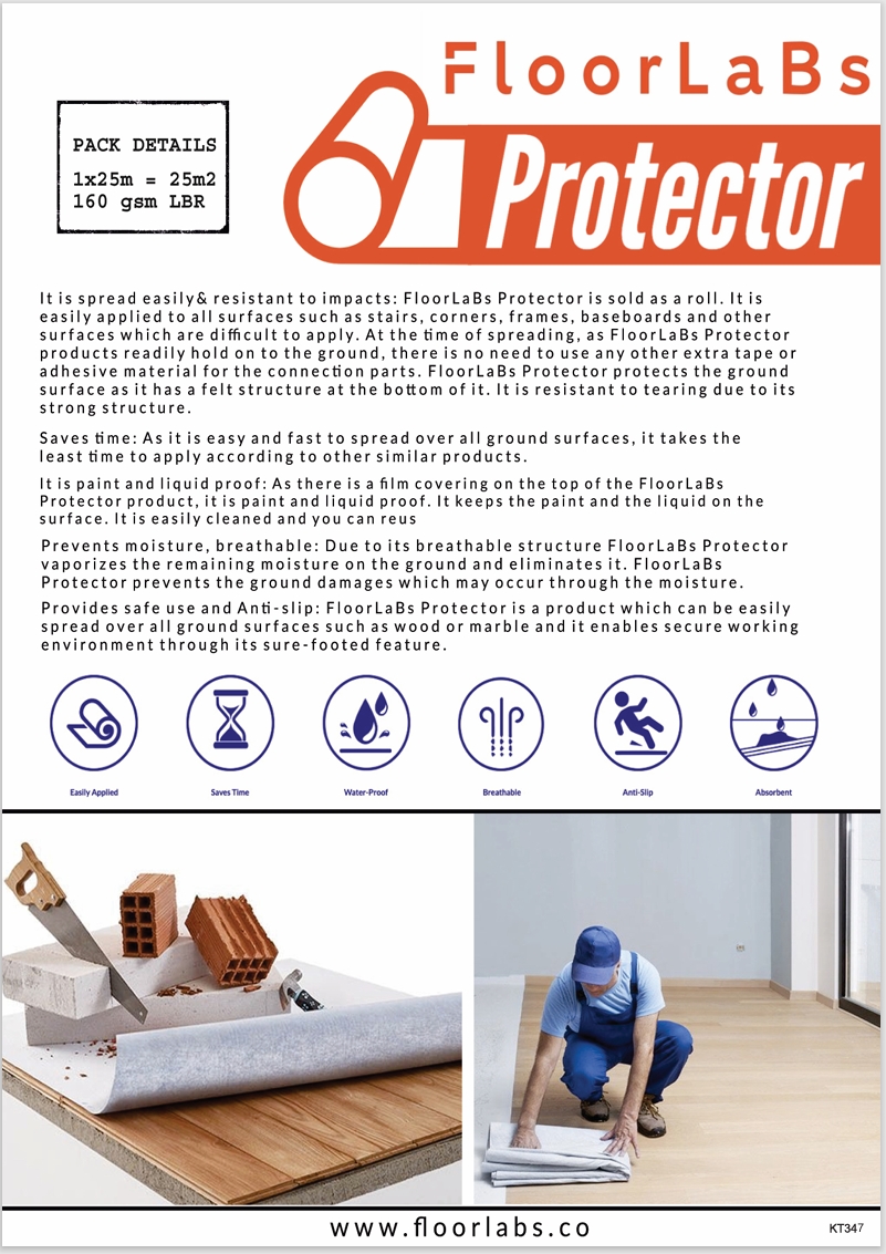Multi Cover Self-adhesive Floor Protection 160gsm (1x25) Wlbr